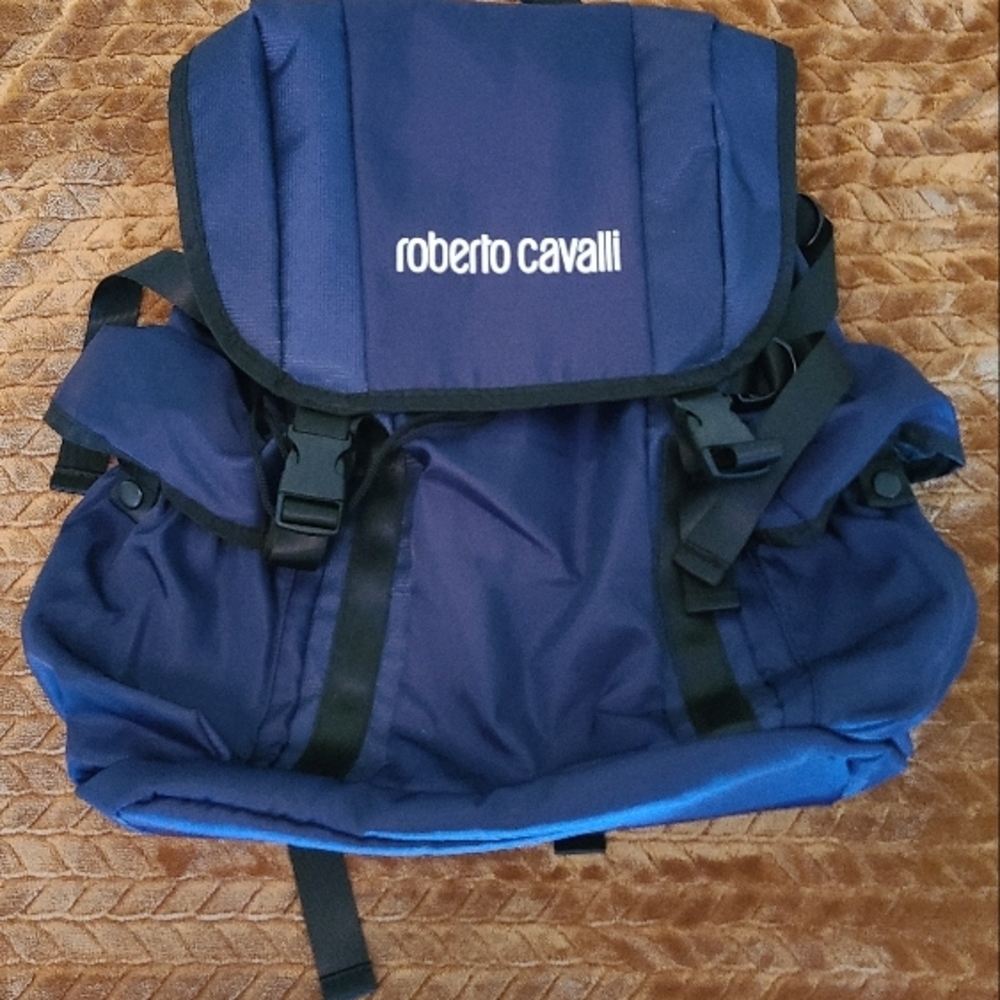 Roberto Cavalli Blue Backpack